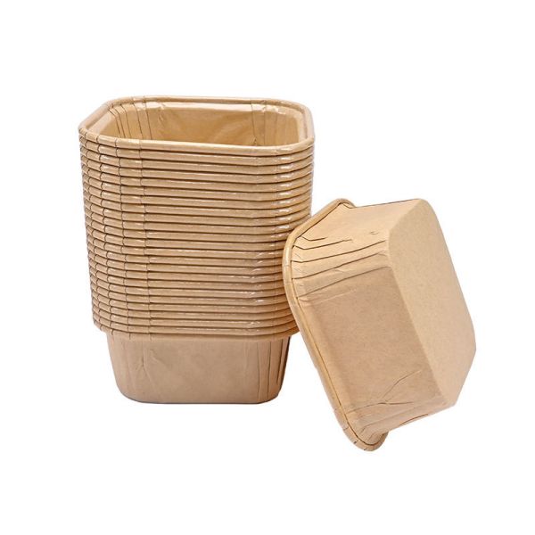 Custom Square Baking Cups - Disposable Greaseproof Liners for Cupcakes Paper Bowl