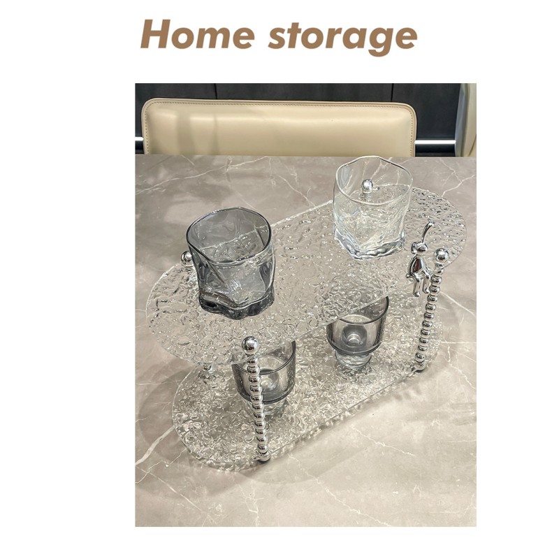 Modern Minimalist Design Acrylic Double-layer Standing Type Storage Rack for Bathroom Desktop