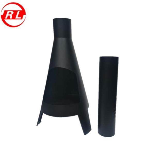 Fogão de queimadura preto da madeira de círculo do aço carbono exterior 1.5mm