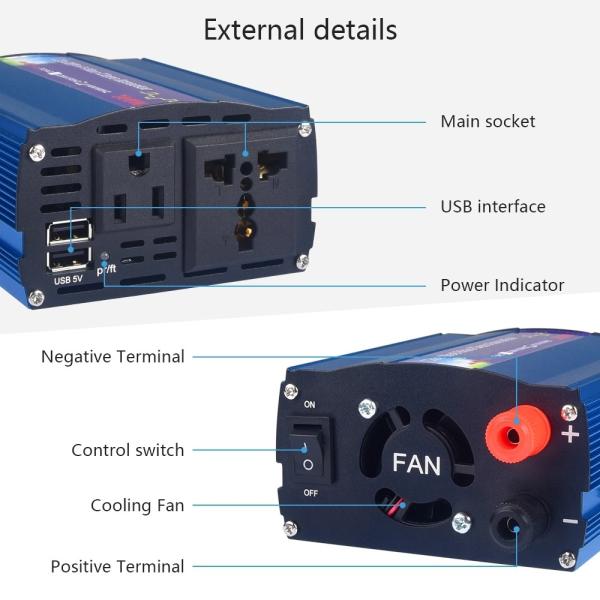 300W High Wattage Power Inverter 12V 24V 220V 110V Modified Sine Wave Inverter