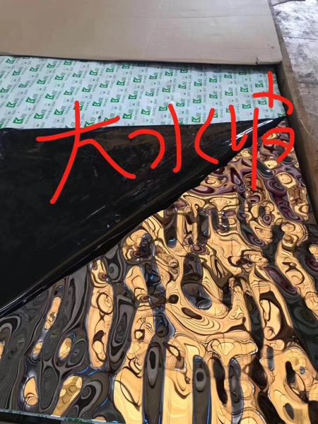 Mirror Metal Steel Color Water Ripple Pattern 1500*3000 Stainless Steel Panel From Foshan Factory China