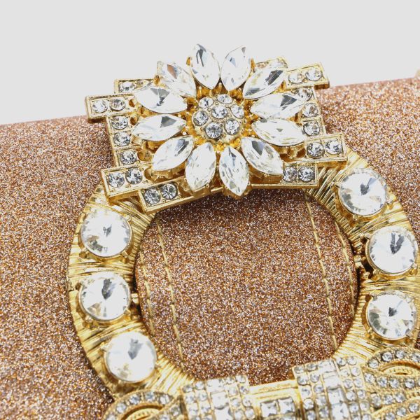 Inlaid Diamond Artificial Leather Handbags , Women Evening Clutch 19×12×5cm