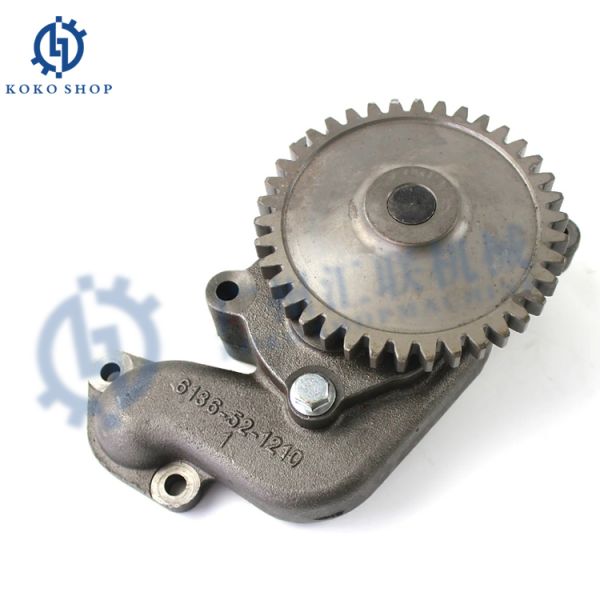 6136521210 6136521100 6151511005 Oil Pump Fit Komatsu S6D105 S6D105-B-1A 6D105 Engine PC220-3 PC200-3 PC200-1 Excavator