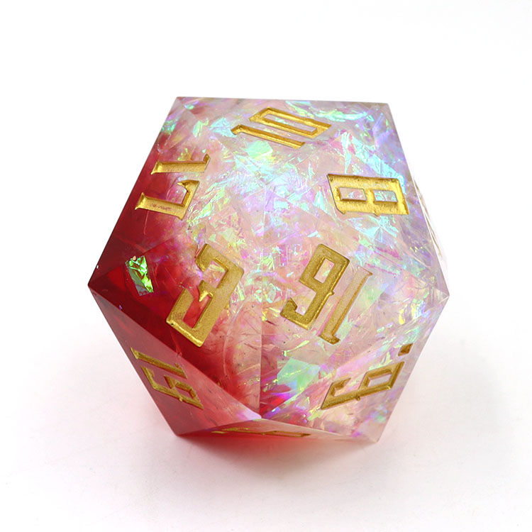 Customized Size Resin Material 20 Sided Dice with Customized Logo for DND Games