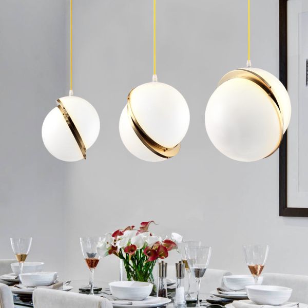 Adjustable Height 1.5m Minimalist Acrylic Ball 260V Contemporary Hanging Lights