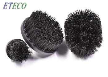 Black 3 Pcs Power Scrubber Brush Set Heavy Duty Stiff Bristle Non Scratchy