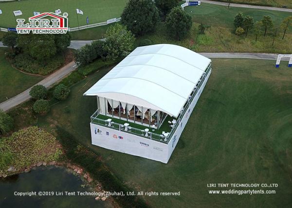 Glass Walls 10m X 20m Dome Roof Arcum Tent For Golf Games