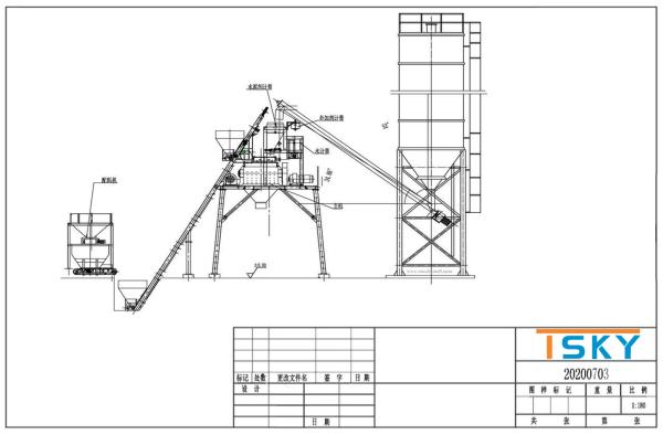 planta de tratamento por lotes concreta misturada pronta de 25m3/h HZS25