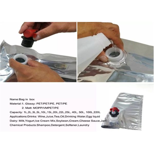 Spout кладет жидкостную сумку в мешки 10L в коробке с Spigot для вина напитка сока воды жидкостного