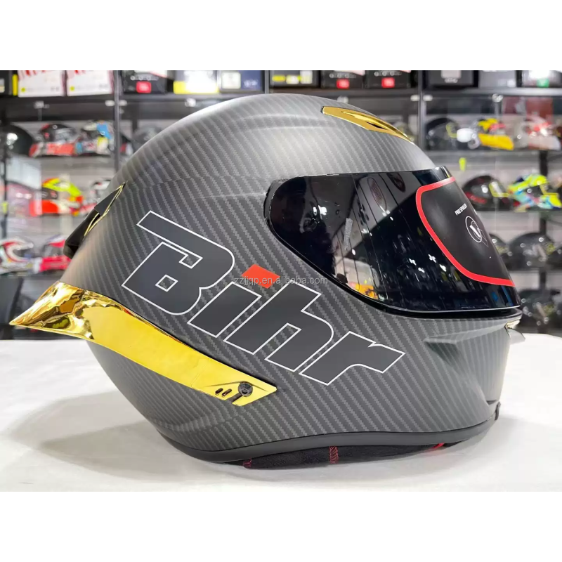Full Face Carbon Fiber Pattern Motorcycle Helmet Bill K6 Large for Knight's Protection