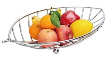 Kitchen accessory Modern Europe Design Chrome Wire Metal Fruit Basket Stand