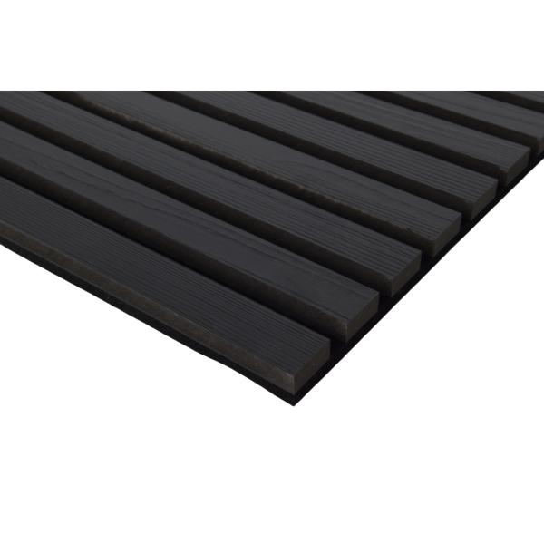 Panéis de madeira acústica de cor preta, de fibra de poliéster, MDF para decoração de hotéis