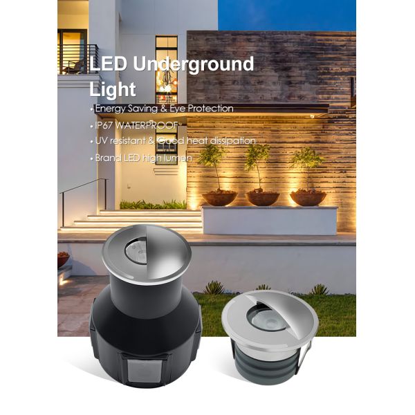 1W 2W DC 12/24V IP67 Impermeável Alumínio Face Cover Resina Preenchida Lâmpadas Subterrâneas