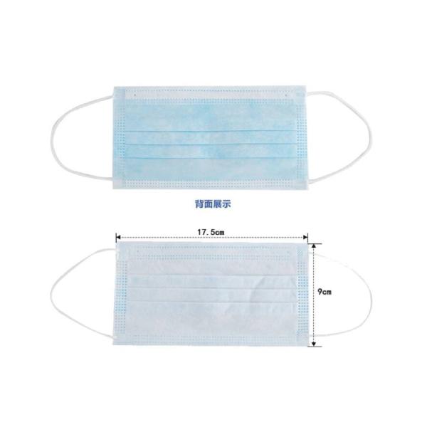 Wholesale Non-woven Virus Protective Hypoallergenic Ear-loop 3-ply Disposable Face Masks