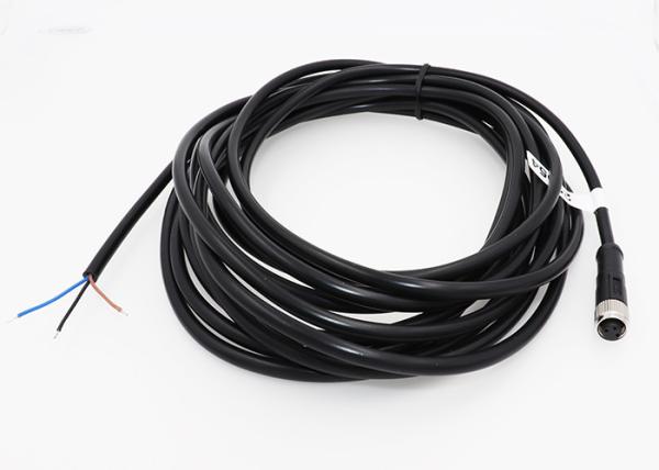 IP67 waterproof straight M8 round metal head cable assemblies with 3 core, 3 contacts circular female for industry