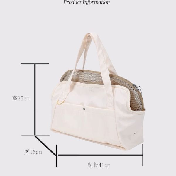 41*16*35CM Outdoor Beige Polyester Fiber Pet Travel Bag Foldable Lightweight Convenient Storage Ideal For Pet Owners On The Go