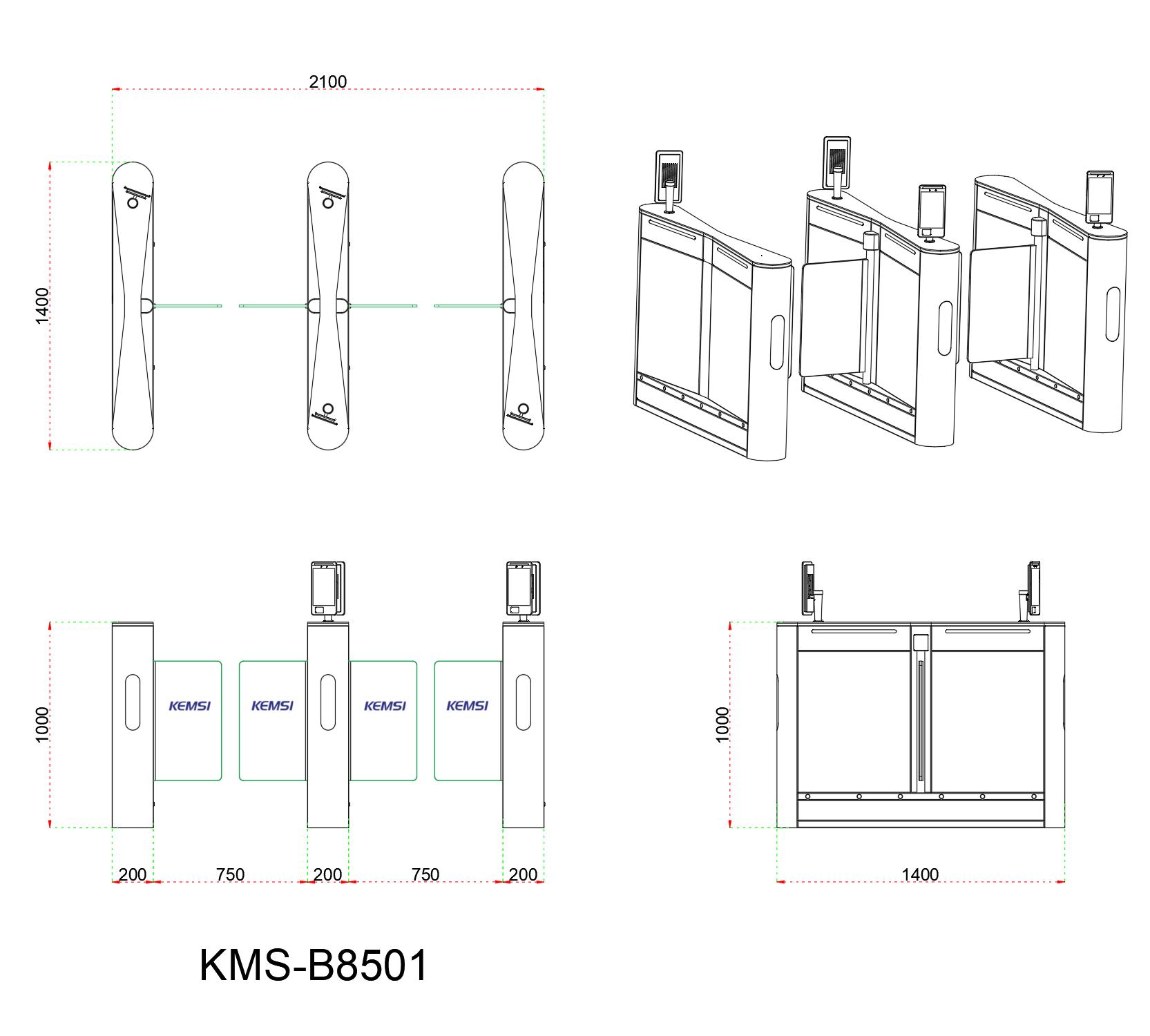 Visitor Registration QR Code And Facial Recognition Swing Gate Turnstile