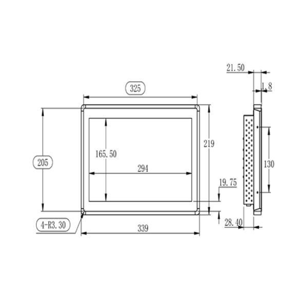 13.3 inch Embedded Industrial Linux HD LCD Monitors for PC