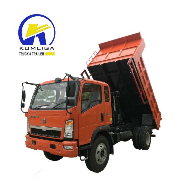 High Load Capacity Sinotruk HOWO Homan 4X2 Dump Truck with 120L Fuel Tanker Capacity