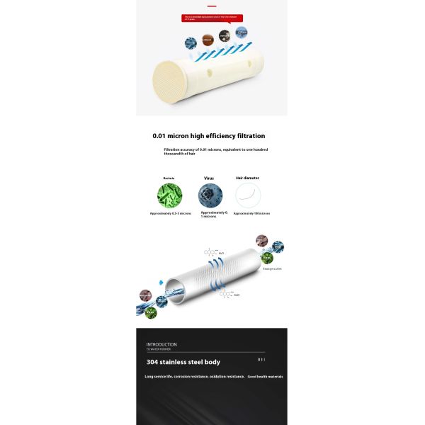 Ultrafiltration Under Sink Water Filter 304 Stainless Steel for Family