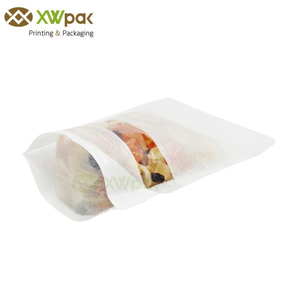 Доказательство Крафт воздуха стоит вверх запечатывание 7мм сумок рисовой бумаги нижнее с ясным окном