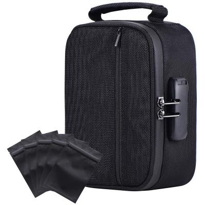 Eco - Friendly Smell Proof Bags Carbon Lining Logo Printing With Combination Lock