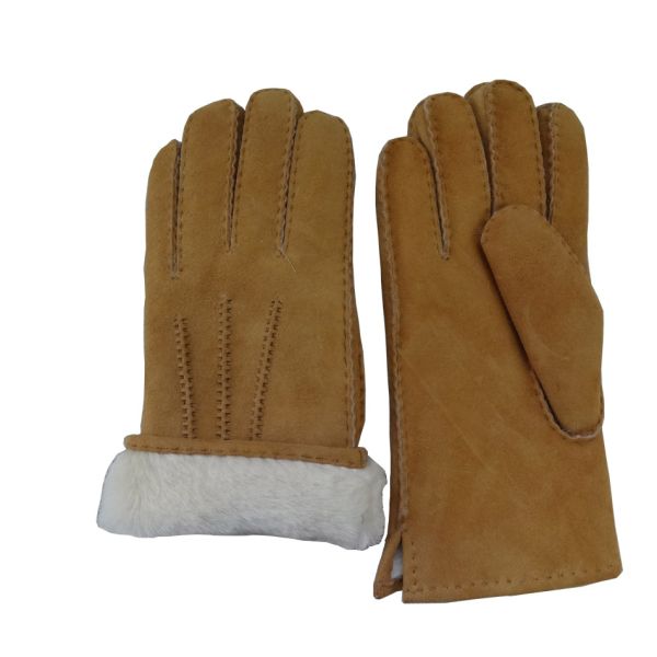 Lambskin Fashion Womens Soft Leather Gloves Plain Style For Hands Warm