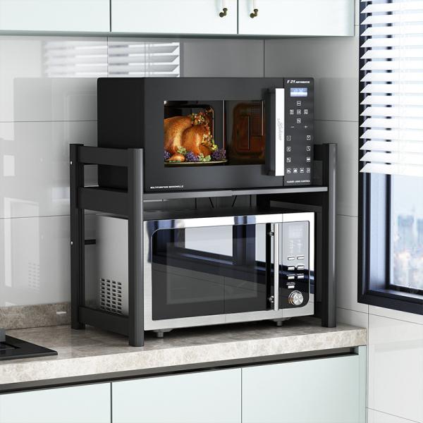 Double Layer 50KG Loading Steel Kitchen Basket Rack For Microwave