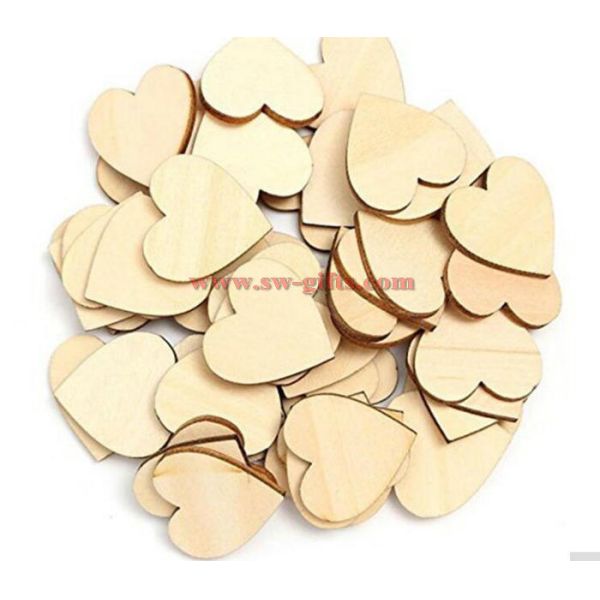 Wooden Heart Kids Birthday Party Supplies Diy Scrapbook Craft Wedding Decoration Valentine'S Day