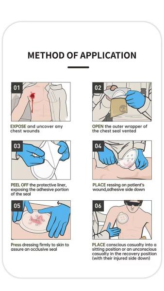 40g First Aid Supplies Medical Chest Seal Vented Quick Useful Wound Emergency Dressing