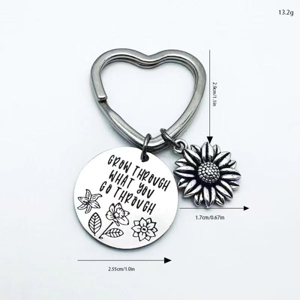 Petit pendentif Daisy mode porte-clés lettres porte-clés en acier inoxydable Pour les amis