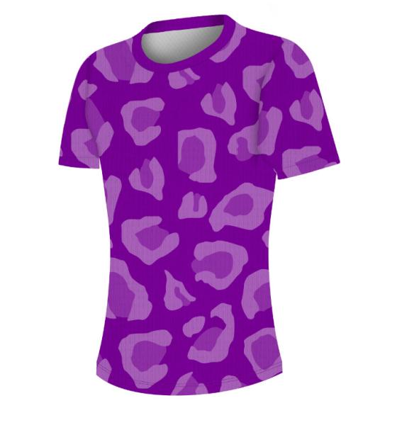 Leopard Stripes 100gsm Athletic Teamwear Womens Full Round Neck T Shirt