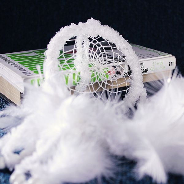 Circular Purple Handmade Dream Catcher Net With Feathers Wall Hanging Decoration Decor Craft Gift Wind Chimes for Home