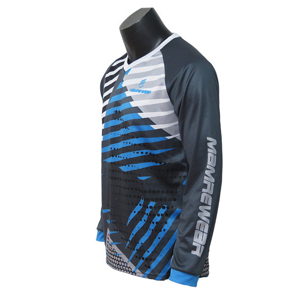 2020 V Neck Men'S Long Sleeve MTB Jersey / Road Cycling Clothing 100% Polyester