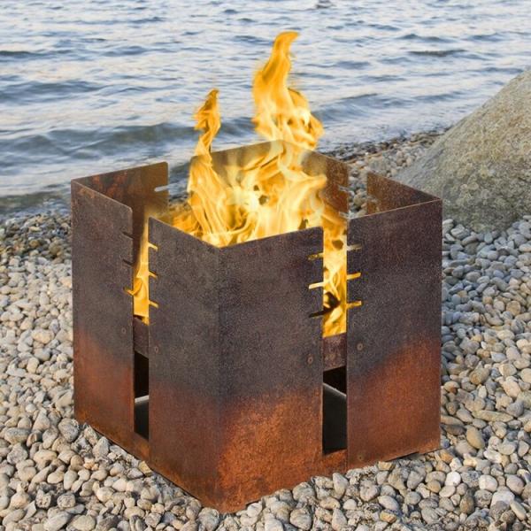 Fogo de aço pre oxidado Pit And Grill Charcoal Burning de Corten do quadrado