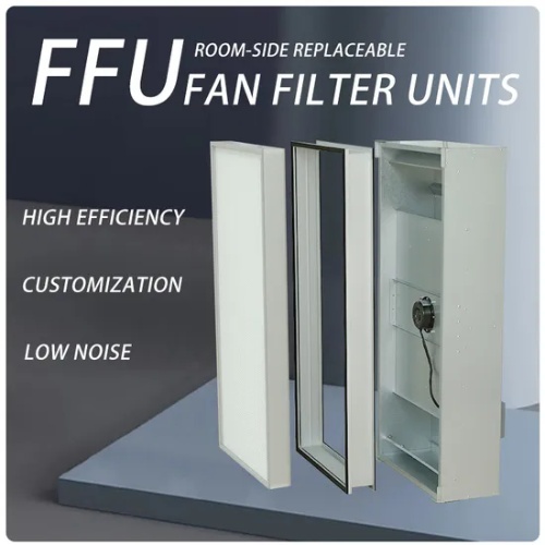 Class 100-1000 Purification Fan Filter Unit In Powder Coated Steel And Silver For Top- Efficiency