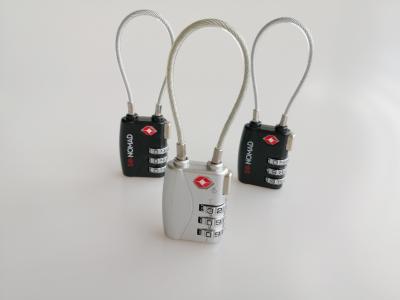 Black TSA 719 Travel Cable Lock / 3 Number TSA Cable Luggage Lock 35.1g