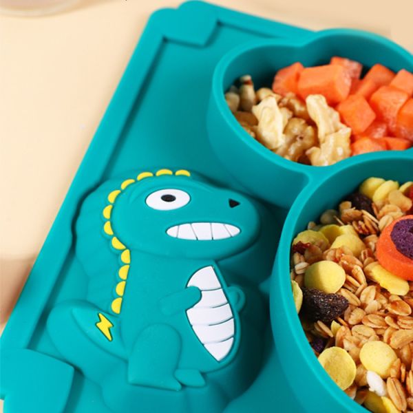 Food Grade Silicone Baby Tray Custom Feeding Plates And Bowls PPA PVC Free