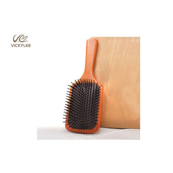 Oval Shape Wooden Handle 3 Inch Paddle Brush For Curly Hair