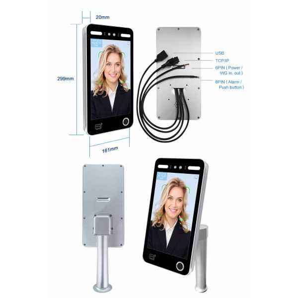 8 Inch Facial Recognition Turnstile Gate with API Electronic Attendance System for Administrative Building and Stadium Security