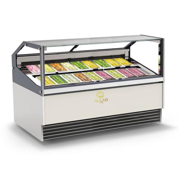 Vitrine de gelado de mármore italiano com sistema de arrefecimento ventilado - 1650W de potência