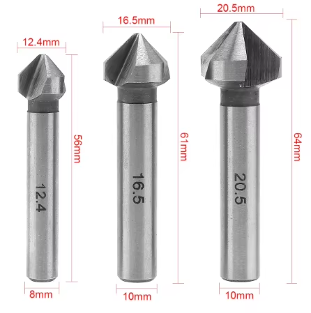 High Quality HSS Cutting Chamfer Tools Three Flutes Chamfer Countersink Drill Bit