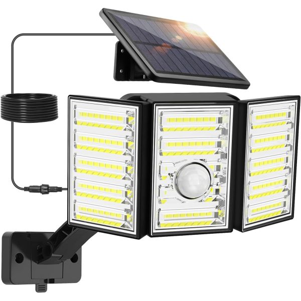 600LM Lampes solaires pour capteurs de corps 6W Capteur de corps humain IP65