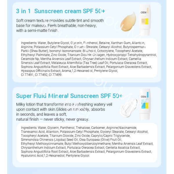 Sweatproof UV Protection Sunscreen Cream Spf 30 SPF 50 Broad Spectrum Moisturizer