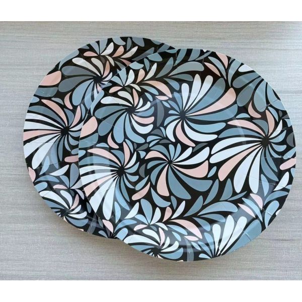 Family Party Disposable Paper Tray Customizable 300GSM Housewarming Cake Dessert Plate