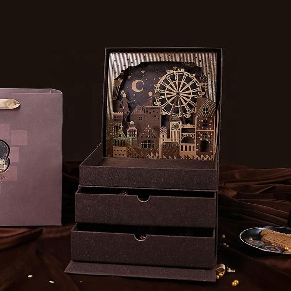 Recyclable Biodegradable Wholesale Custom Logo big present box personalised layered gift box