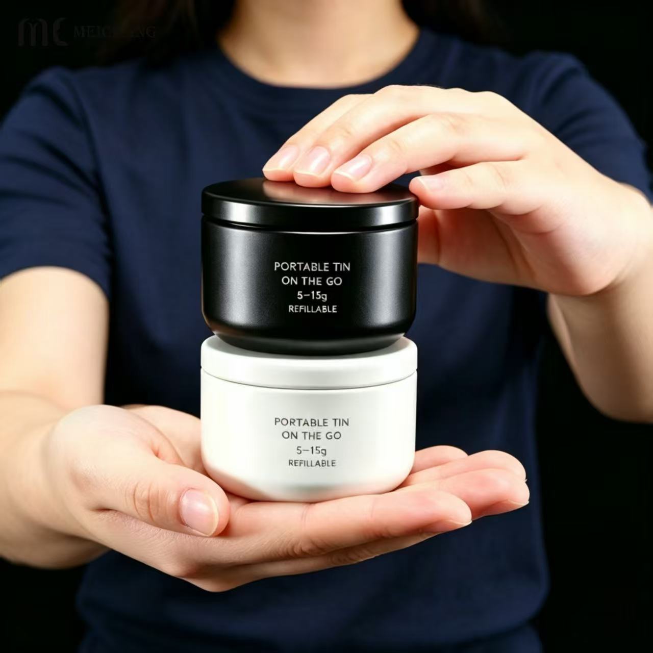 5-15g Refillable Aluminum Tin Jar with Screw-Top Lid for solid balm and skincare packaging(MC-807）