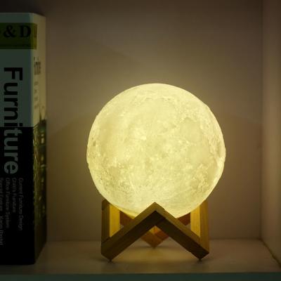 Cor esperta decorativa Dimmable da lâmpada 15cm RGB da lua para o Natal ambiental