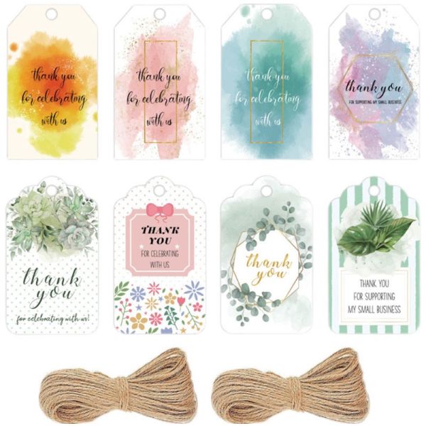 Embossing Handmade UV Thank You Clothing Tag Label For You Gift Box