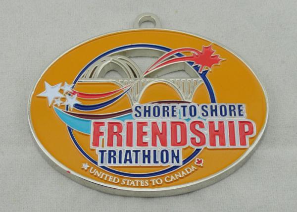 Shore To Shore Friendship Enamel Medal , Soft Enamel Nickel Plating